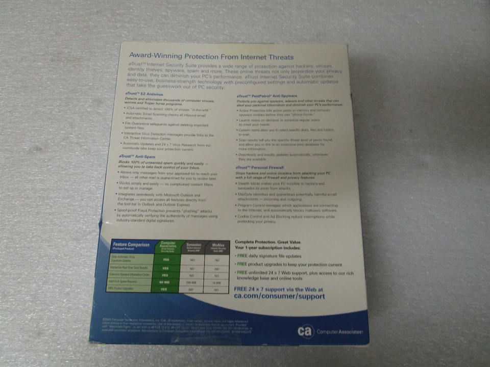 Computer Associates eTrust Internet  - Total Internet Protection - New/Sealed - Image 2 of 4