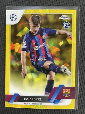 2022-23 Topps Chrome Sapphire UEFA e CHAMPIONS LEAGUE PABLO TORRE RC YELLOW /99