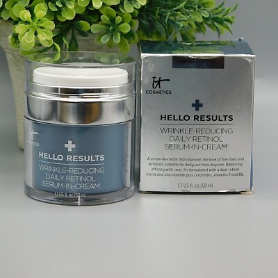 It Cosmetics Hello Results Wrinkle-Reducing Daily Retinol Serum-In-Cream 1.7 New