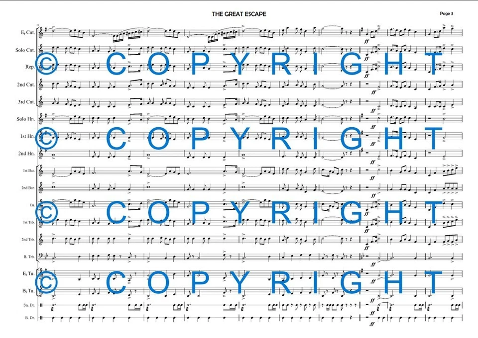 The Great Escape for Brass Band (score & parts) - Image 4 of 4