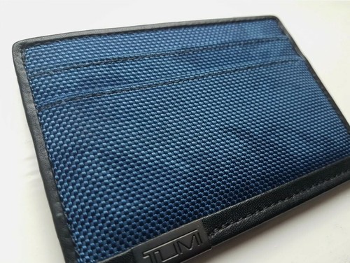 Tumi Slim ID Card Case Holder Wallet Blue Camo Camouflage - Free Delivery - Picture 5 of 9