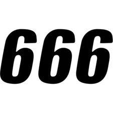 D'Cor Visuals SX Plate Number - #6 - Black - 4" | 45-24-6