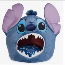 Disney Parks Blue Stitch Shaped Pet Bed Lilo & Stitch Ohana Dog Cat Bed New