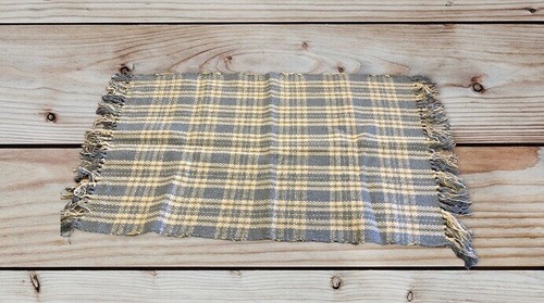 New Power Plaid 20”x40” Sky Blue Scatter Rug NaturalElements 100% Cotton - Picture 2 of 10