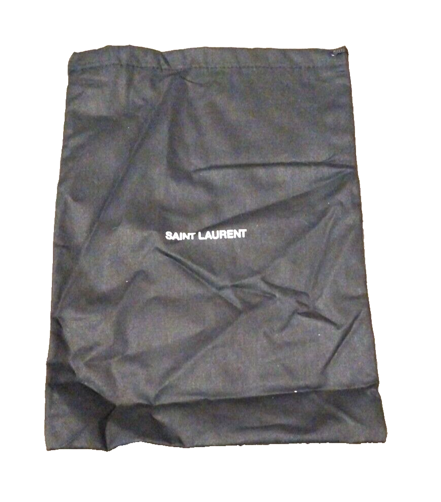 Sacchetto per polvere Saint Laurent Paris cordino nero. Autentico 9 5"" x 13 5"" NERO