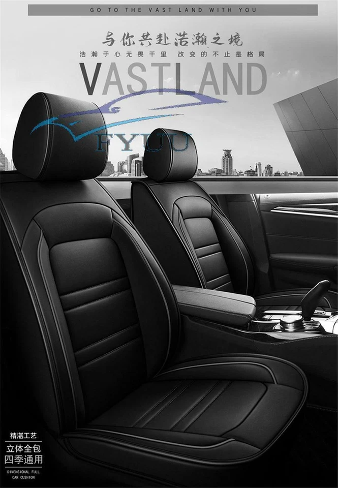 Capas de assento de carro 5 lugares respiráveis almofadas protetoras de couro ecológico para todas as estações - Imagem 2 de 4