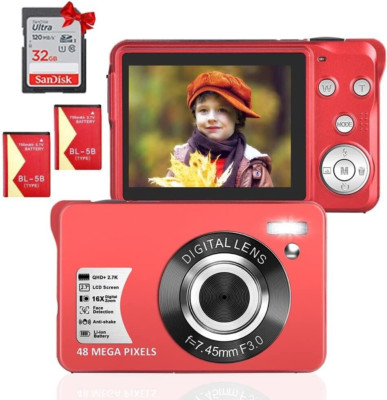 Digitalkamera 2.7K Kompakt Digitalkamera 48MP Minikamera mit 16-fach Zoom