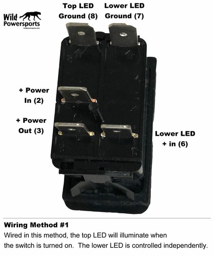 Interruptor profesional con doble LED (barra de luz LED frontal - rojo) - Imagen 4 de 5