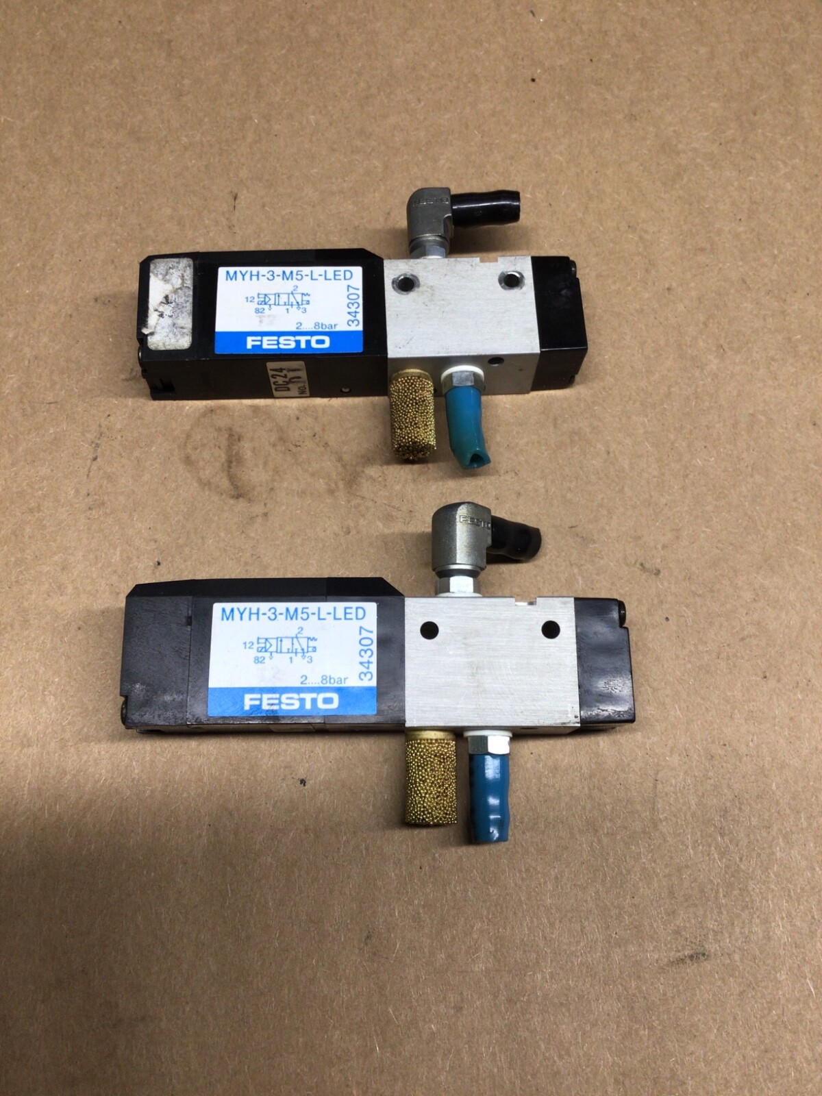 FESTO Solenoid Valve MYH-3-M5-L-LED 34307 *Lot of 2* #4001J119