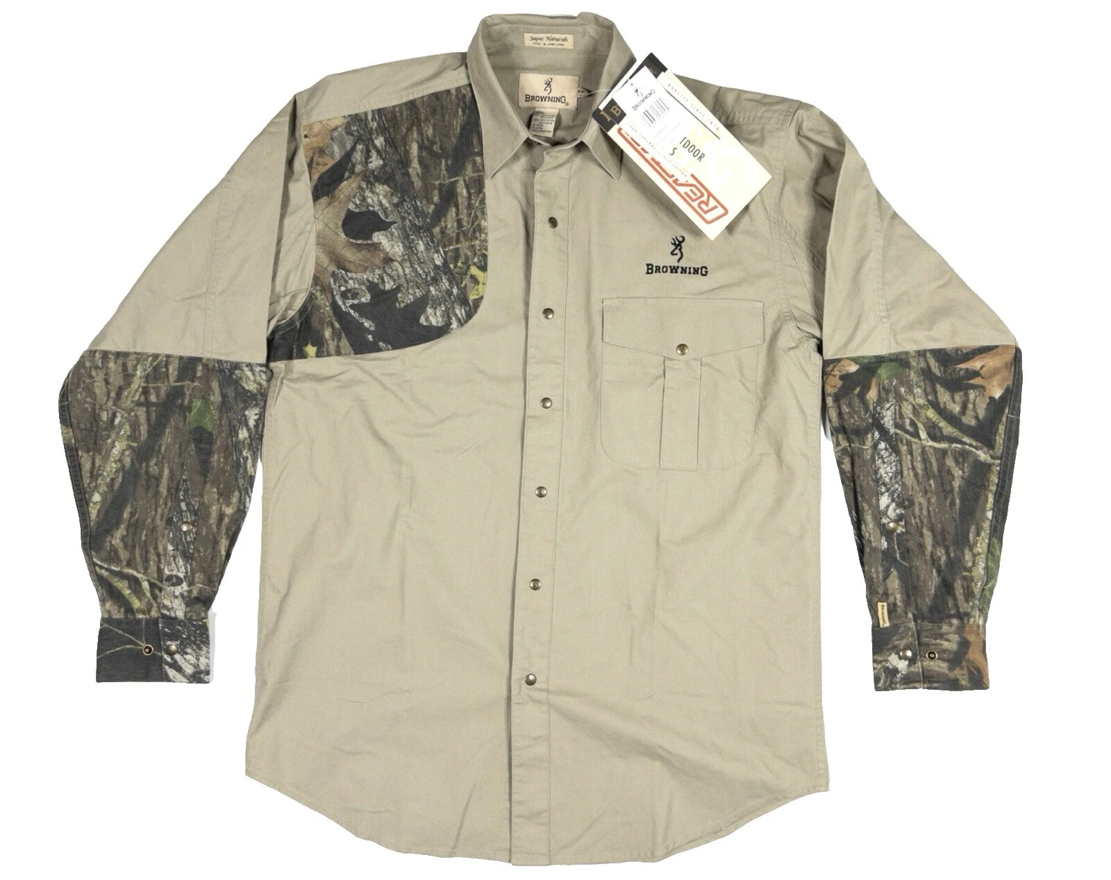 Camisas para hombre Browning informales con botones de camuflaje