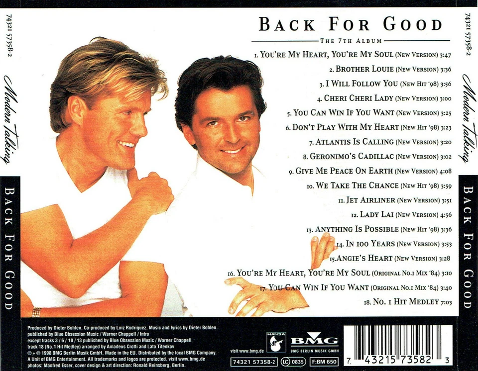 (CD) Modern Talking ‎– Back For Good - The 7th Album - Cheri Cheri Lady,u.a.  - Bild 2 von 2