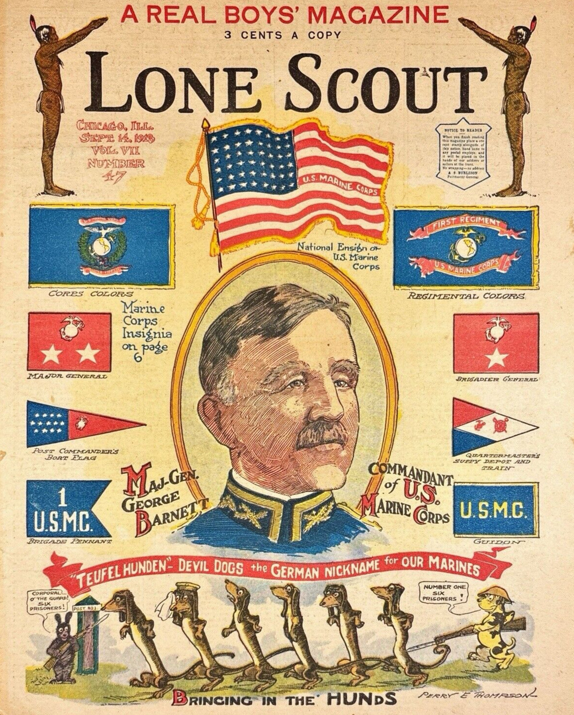 WWI Marines Devil Dogs General Barnett Lone Scout Magazine