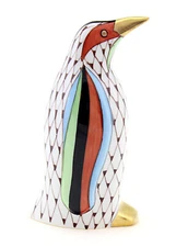 Small Hollohaza Fishnet Penguin Figurine