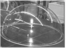 HEMISPHERE CLEAR LEXAN 12"OD x 6" High x .177"+1" Flange POLYCARBONATE 16204-85