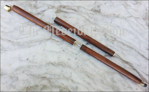Antigua cabeza de mango de latón estilo vintage bastón para caminar diseñador palo de madera regalo - Imagen 4 de 4