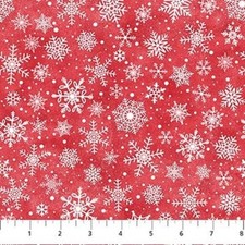 Little Donkey's Christmas Flannel By Northcott - Red Snowflakes F25331-24
