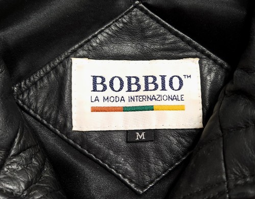 Chaqueta Bomber Vintage Años 80 Cuero Negra BOBBIO Moda Internacional Años 90 Mediana - Imagen 7 de 12