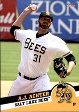 2016 Salt Lake Bees Choice #1 A.J. Achter Toledo Ohio OH Baseball Card