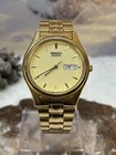 Hot Vintage Men’s Gold Tone Seiko Quartz Watch. Runs Great Keeps Time
