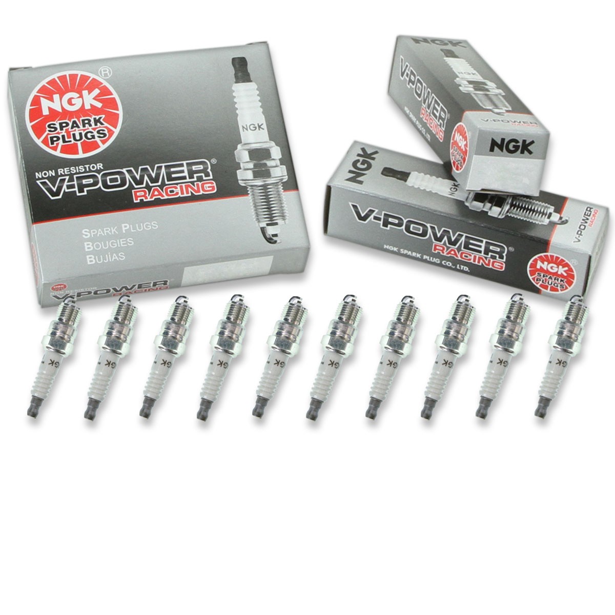 10 pc NGK 4449 R5674-6 V-Power Racing Spark Plugs for H6BC H6B AR13 AF32 vm