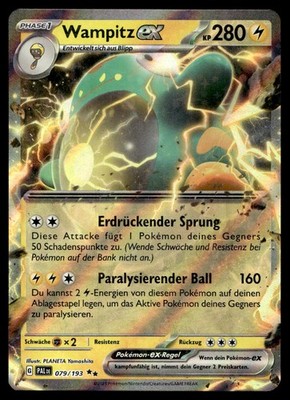 Wampitz ex 079/193 Double Rare Paldea Evolved Pokemon NM Deutsch