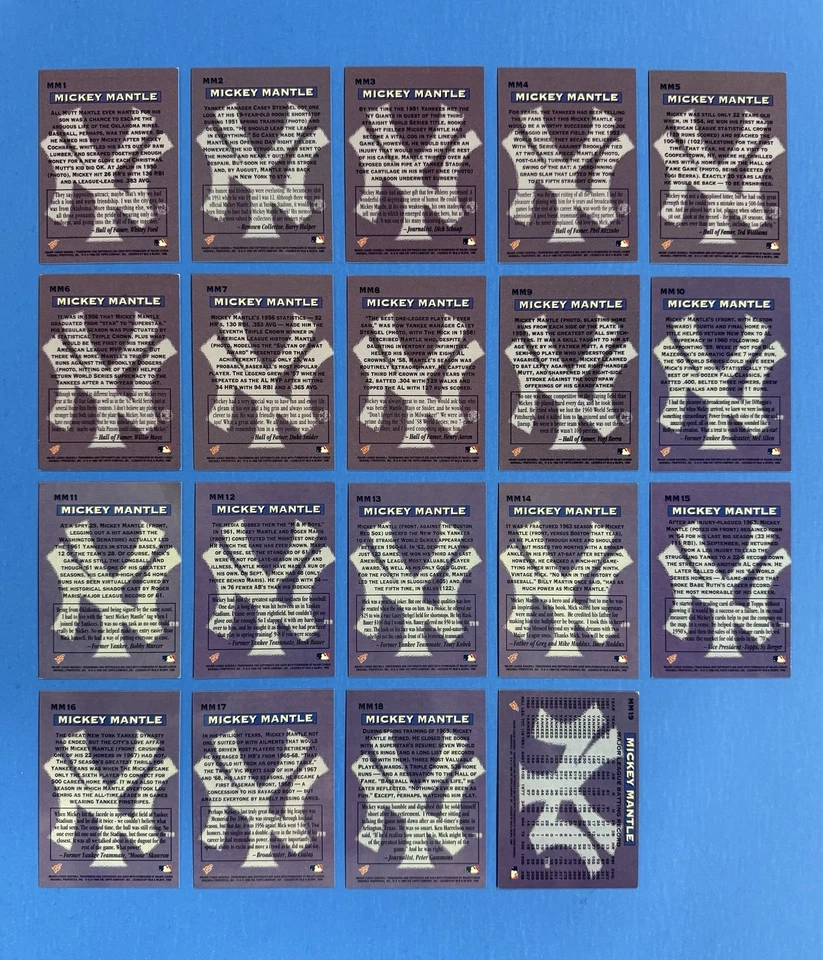 MICKEY MANTLE ~ 1996 Topps Stadium Club Commemorative Set (1-19) ~ YANKEES HOF - Image 2 of 4