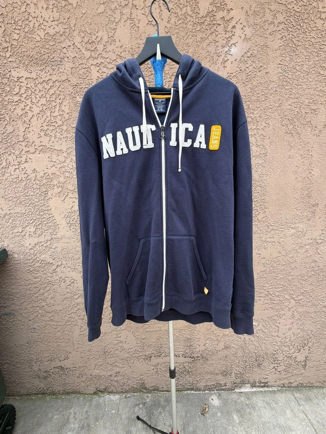Nautica Jeans Company Navy Blue Full Zip Hoodie Size XL
