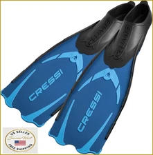 Cressi Pluma Fins for Snorkeling & Diving - Lightweight Blue (Size 35/36)