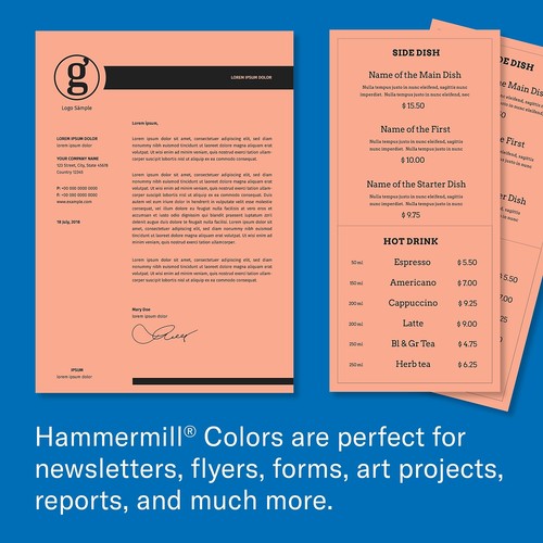 Hammermill Recycled Colored Paper 20lb 8-1/2 x 11 Salmon 5000 Sheets/Carton - Picture 3 of 4
