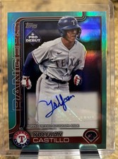 2025 Topps Pro Debut Yolfran Castillo Aqua Foil Auto /75 - ACL Rangers