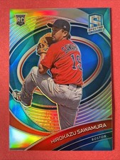 2021 Panini Spectra - Rookies Hirokazu Sawamura #153 Neon Blue Prizm /50 (RC) EX