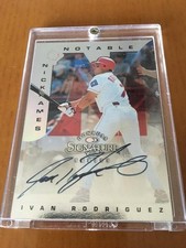 Ivan Rodriguez 1997 Donruss Notable Nicknames Auto 3/200 Card Baseball