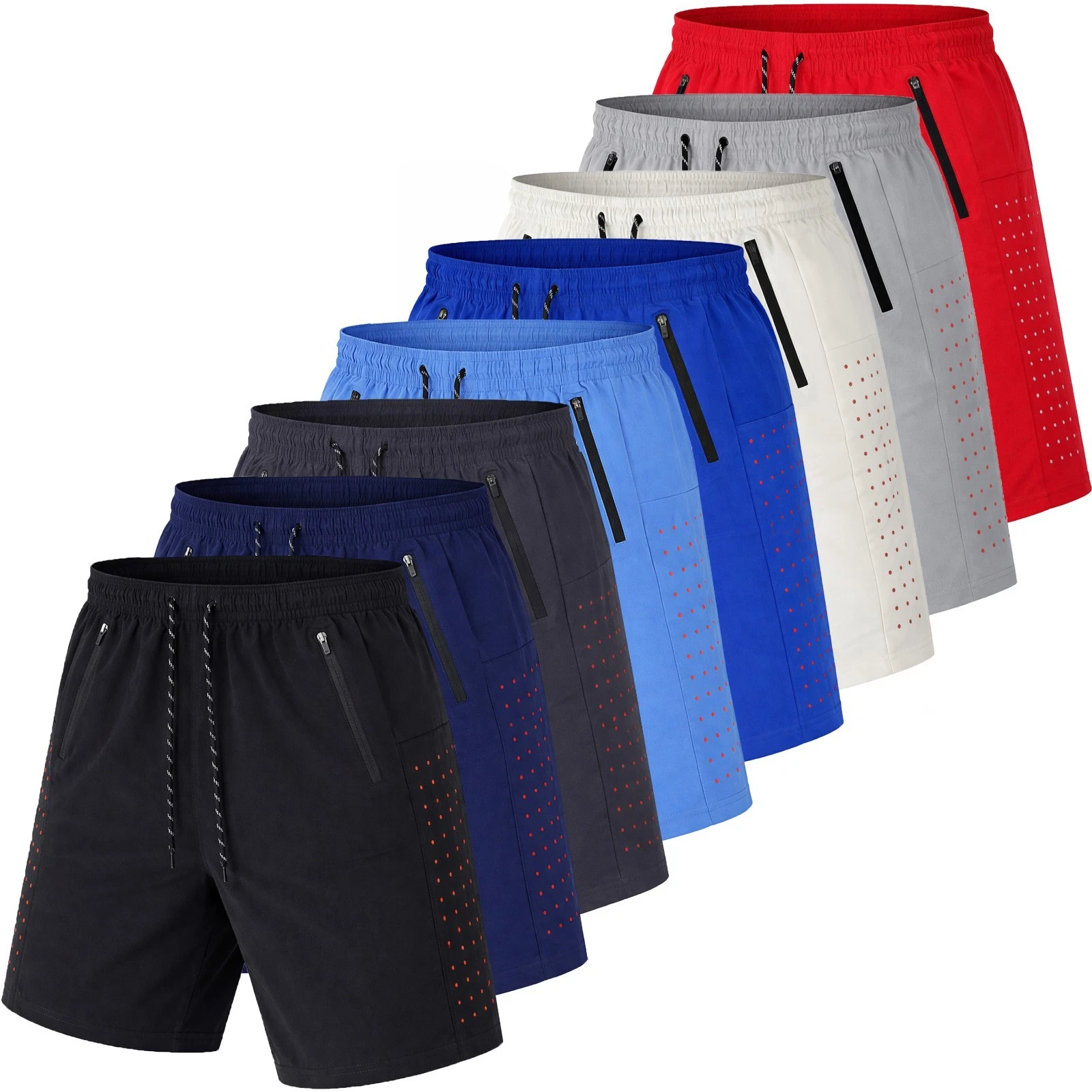 Men’s 3-Pack Performance Training Shorts with Zipper Pockets (Sizes S–2XL)