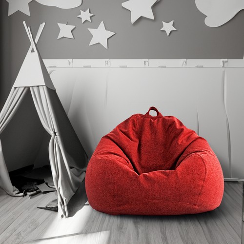 AD.CON Saco de Asiento para Niños 120L Rojo con Relleno ECO Bean Bag Cojín M - Imagen 8 de 15