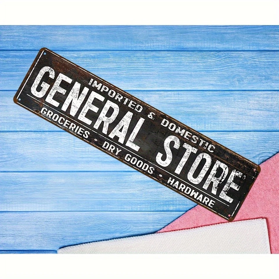 Vintage Grocery Store Metal Tin Sign Rustic Art Deco Wall Art Garage Home Decor - Image 2 of 4