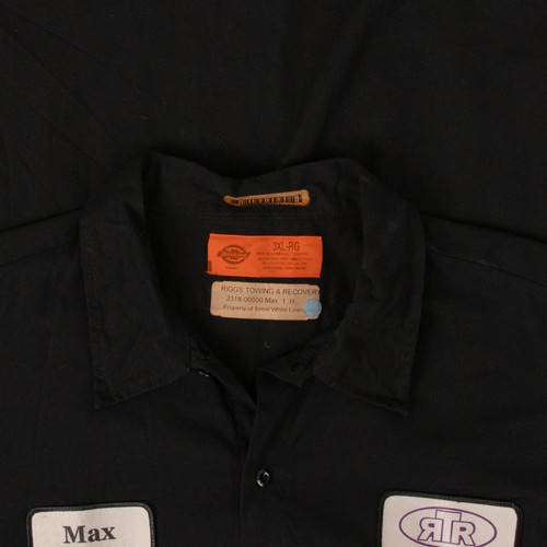 Dickies Vintage Rtr Towing Cropped Workwear Shirt 2XL Men's Black Motor - Picture 3 of 4