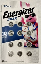 Energizer CR2032 Lithium Coin Batteries 12-Pack 3V Exp 03/2033 Free Ship