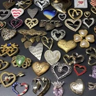 Lot of 50 Vintage HEART Shaped BROOCH Pins Rhinestone Enamel Costume Jewelry