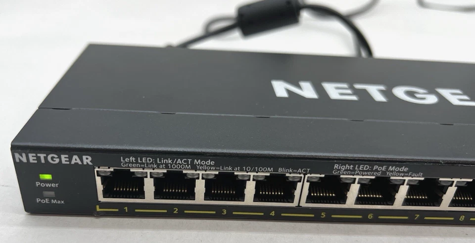 NETGEAR 16Port Gigabit Ethernet Unmanaged PoE+ Switch GS316PP /w 16x PoE+ @ 183W - Image 4 of 4