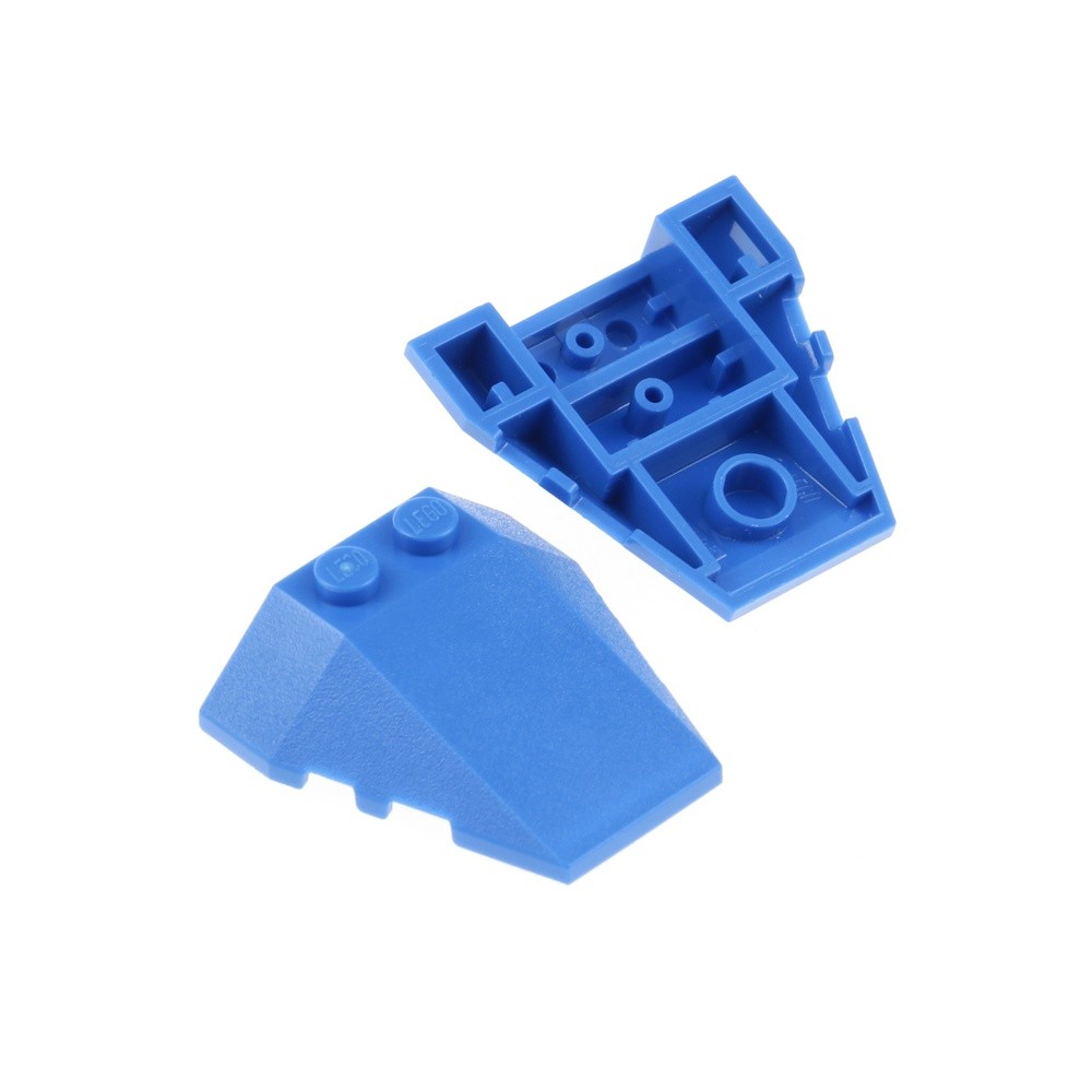 2X Lego Roof Brick 4X4X1 Blue Slope With Notches 6030195 48933