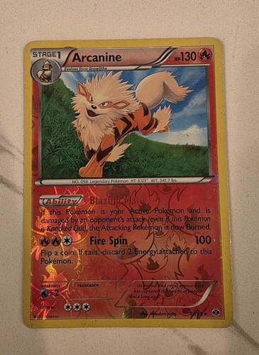 Pokemon - Arcanine 12/99 Reverse Holo Rare Black & White Next Destinies - LP