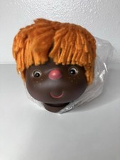 Mitzy Doll Head African American w Orange Yarn Hair Western Craft NIP