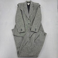 Pendleton Vintage Grey Donegal Tweed Wool Pant Suit Blazer Trousers Size 14 USA