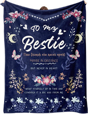 Bestie Gifts for Women - Best Friend Blanket, 60 x 50 Inch - Flannel Throw, Thin