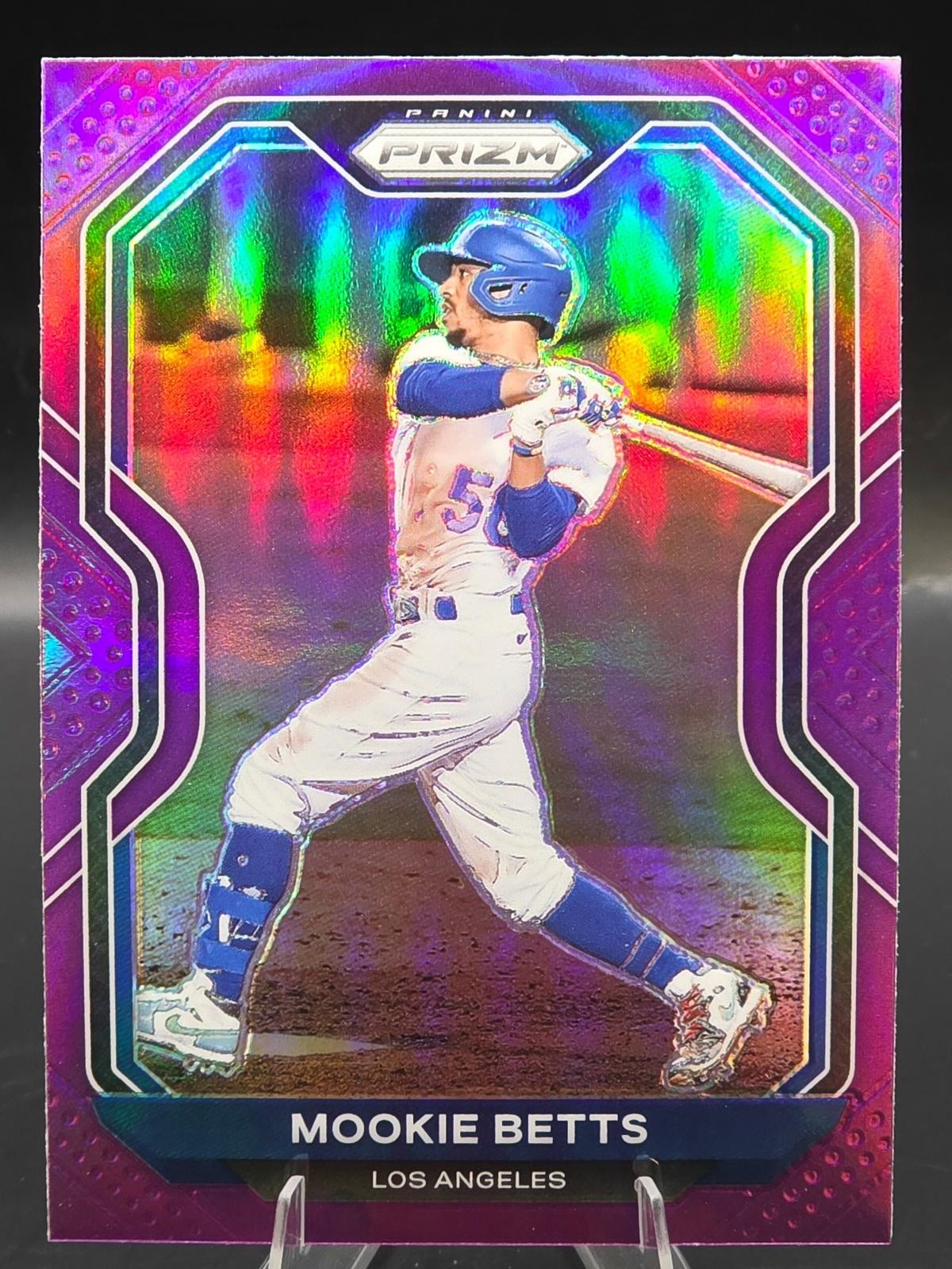 2021 Panini Prizm #244 Mookie Betts Purple Prizm