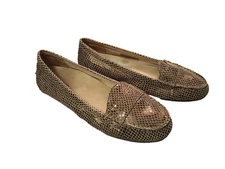 Vionic Chill Larrun Metallic Bronze Snake Print Flat Slip On Loafers Size 7.5 EC