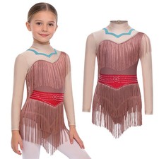 Girls Dance Dress High Cut Leotard Competition Ready Dancewear Bodycon Dress Up