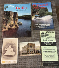 Souvenir WISCONSIN 1965 Dells 1908 Marathon Cty, Bank Railroad trains Old Trails