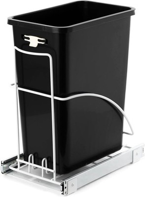Home Zone Kitchen 29L Single Pullout Sliding Trash Can Under The Counter Bin