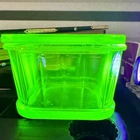 Vintage Uranium Glass Refrigerator Dish With Lid Green Depression Glass Glows UV